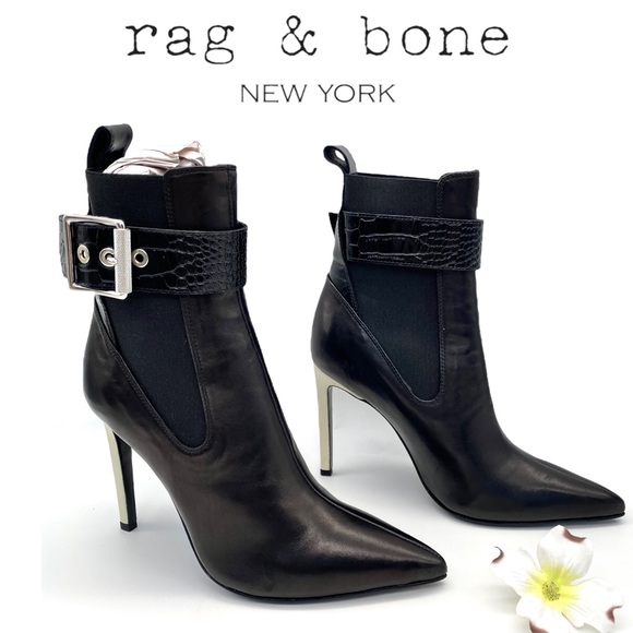 NIB Rag & Bone Wren Stiletto Leather Ankle Boot, 36.5/6.5 - Picture 5 of 15